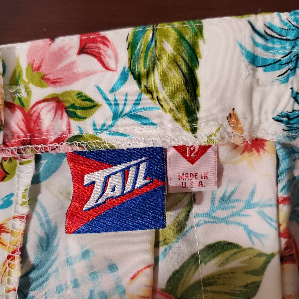Vtg Tail Tropical Pop Art Hawaiian Pleated Tennis Skirt Size 12 USA Made Retro - Picture 8 of 12